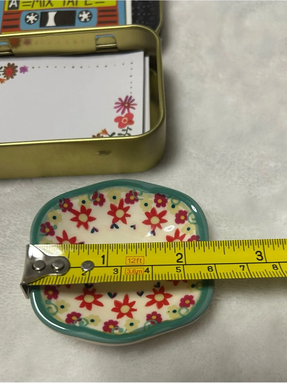 Natural Life Always Remember Tin Prayer Box Trinket Dish floral flower design